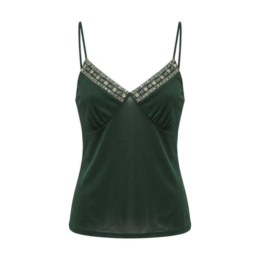Early 2000s Beaded Green Tank