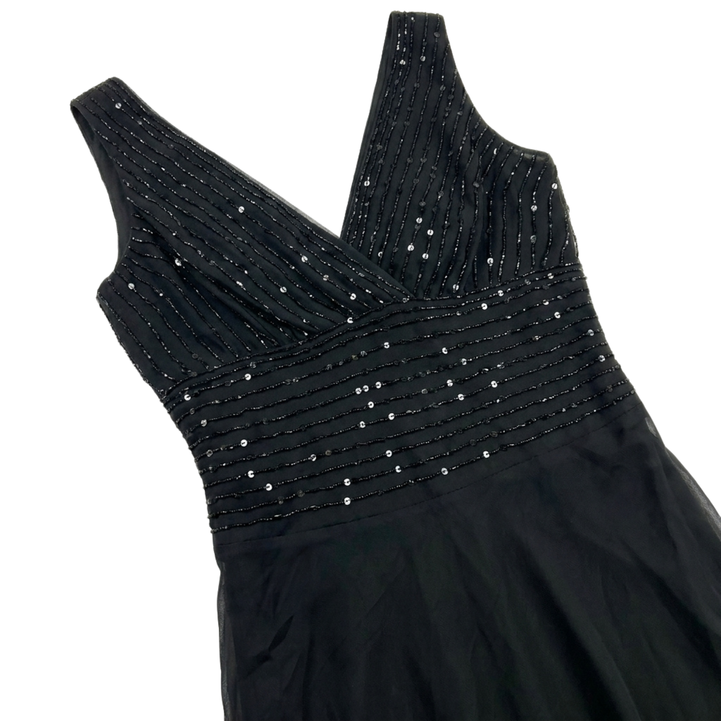 90s Sequin Black Midi Dress