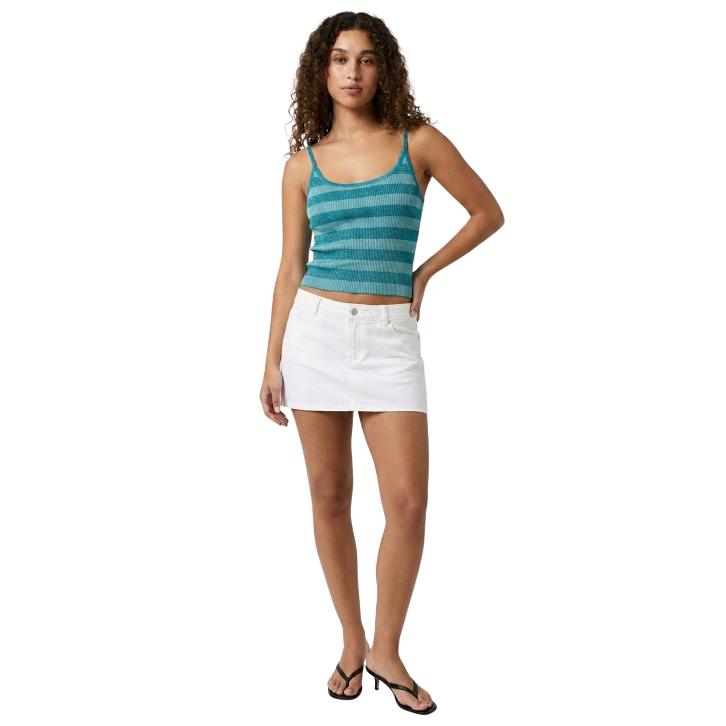 Early 2000s Ribbed Striped Tank Top