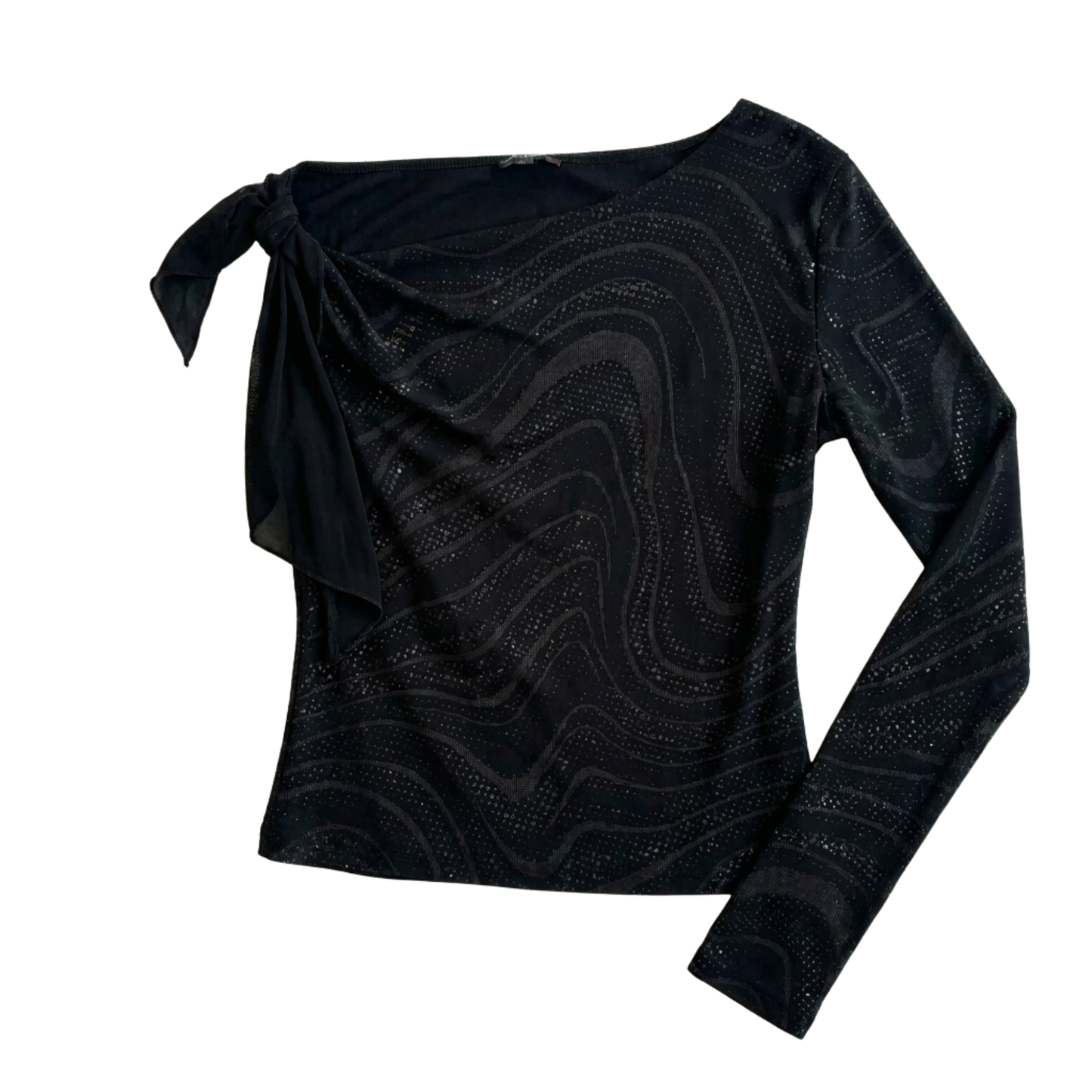 Early 2000s One-Shoulder Sparkle Top