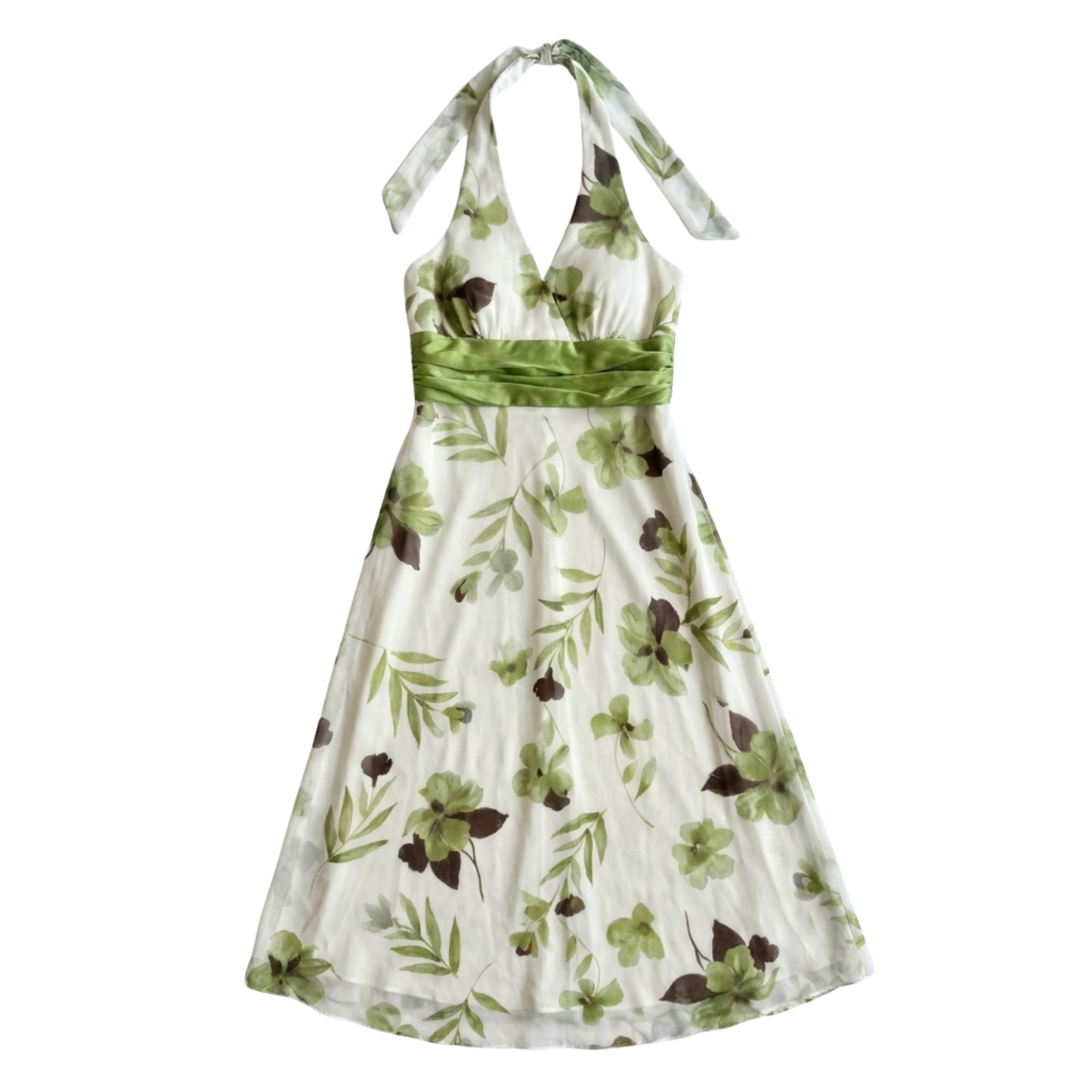 Y2K Floral Halter Midi Dress