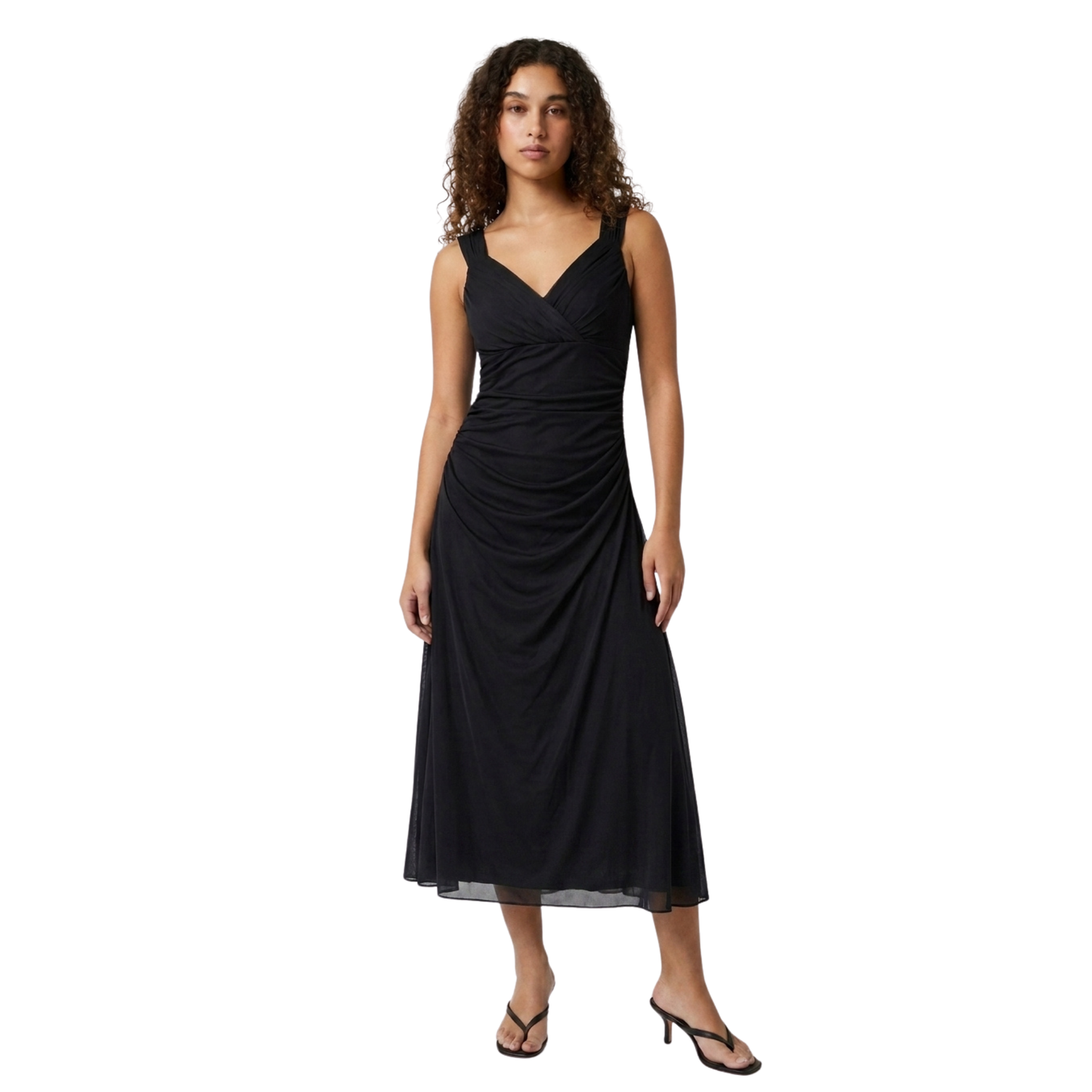 Early 2000s Ruched Black Dress