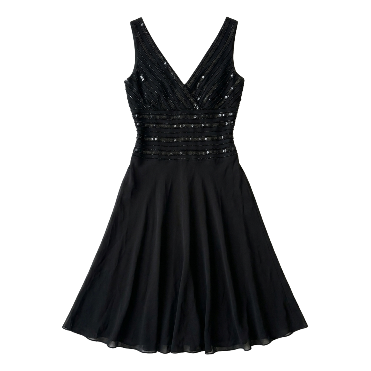 90s Sequin Black Midi Dress