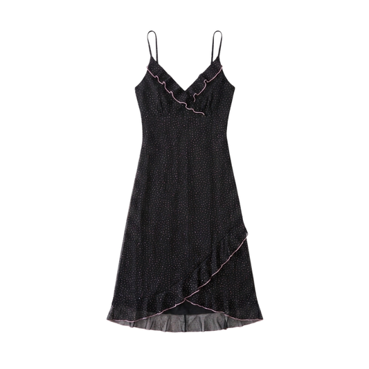 Early 2000s Black Sparkly Midi Dress