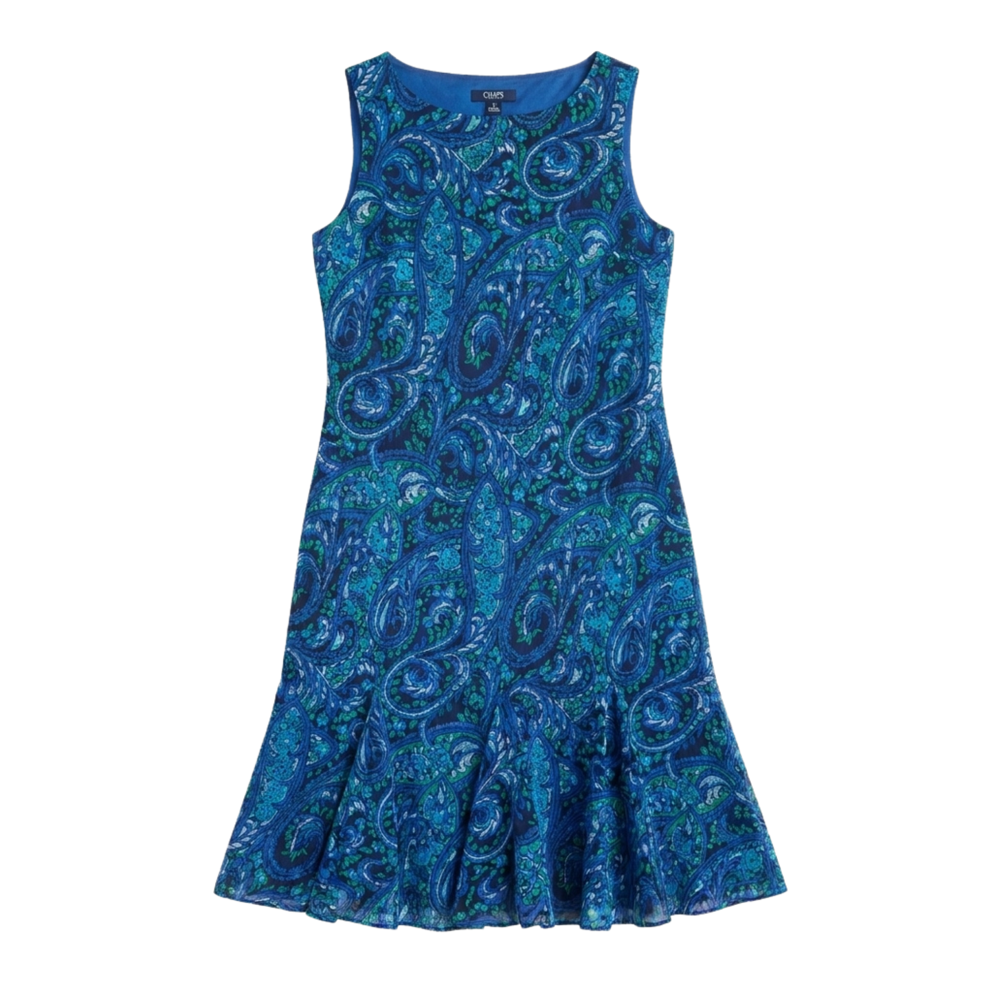 Blue Paisley Print Midi Dress