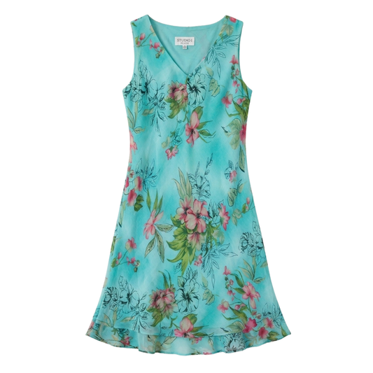 Blue 90s Y2K Floral Dress