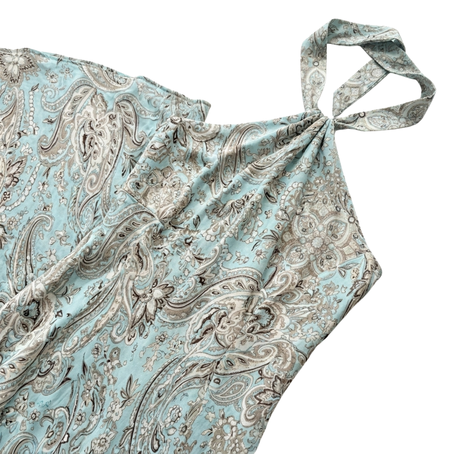 Silk Paisley Print Halter Dress