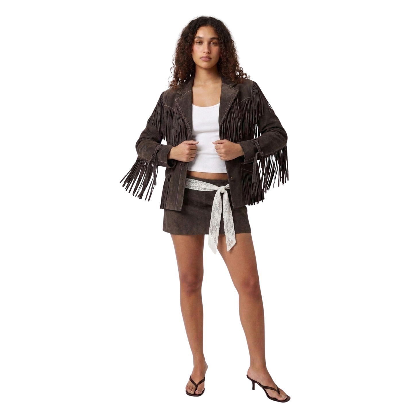 Vintage 1990s Suede Fringe Jacket