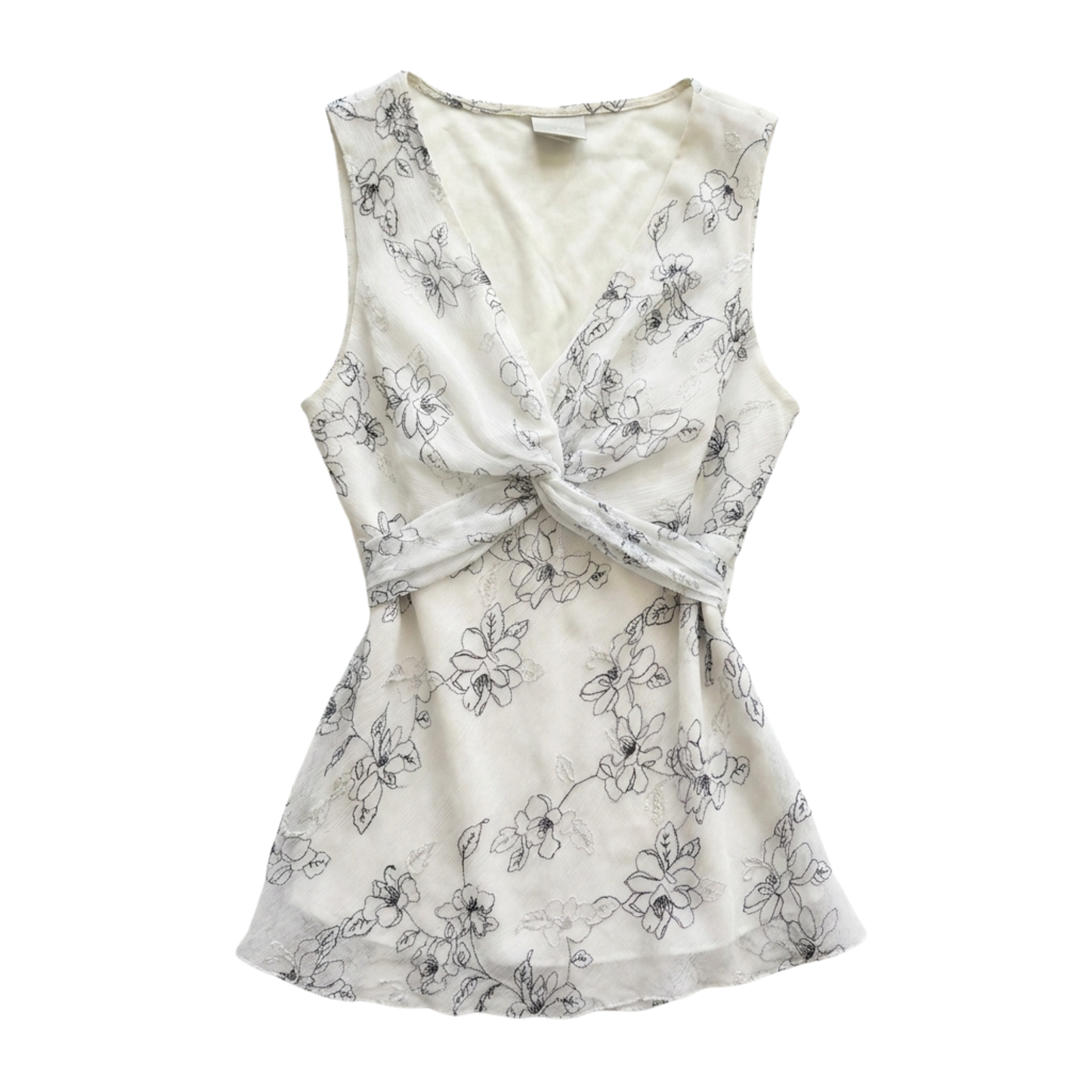 Black & White Twisted Y2K Top