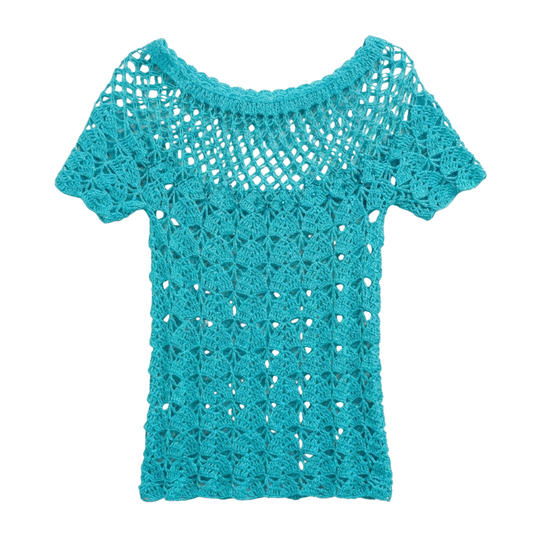 Vintage Blue Crotchet Top