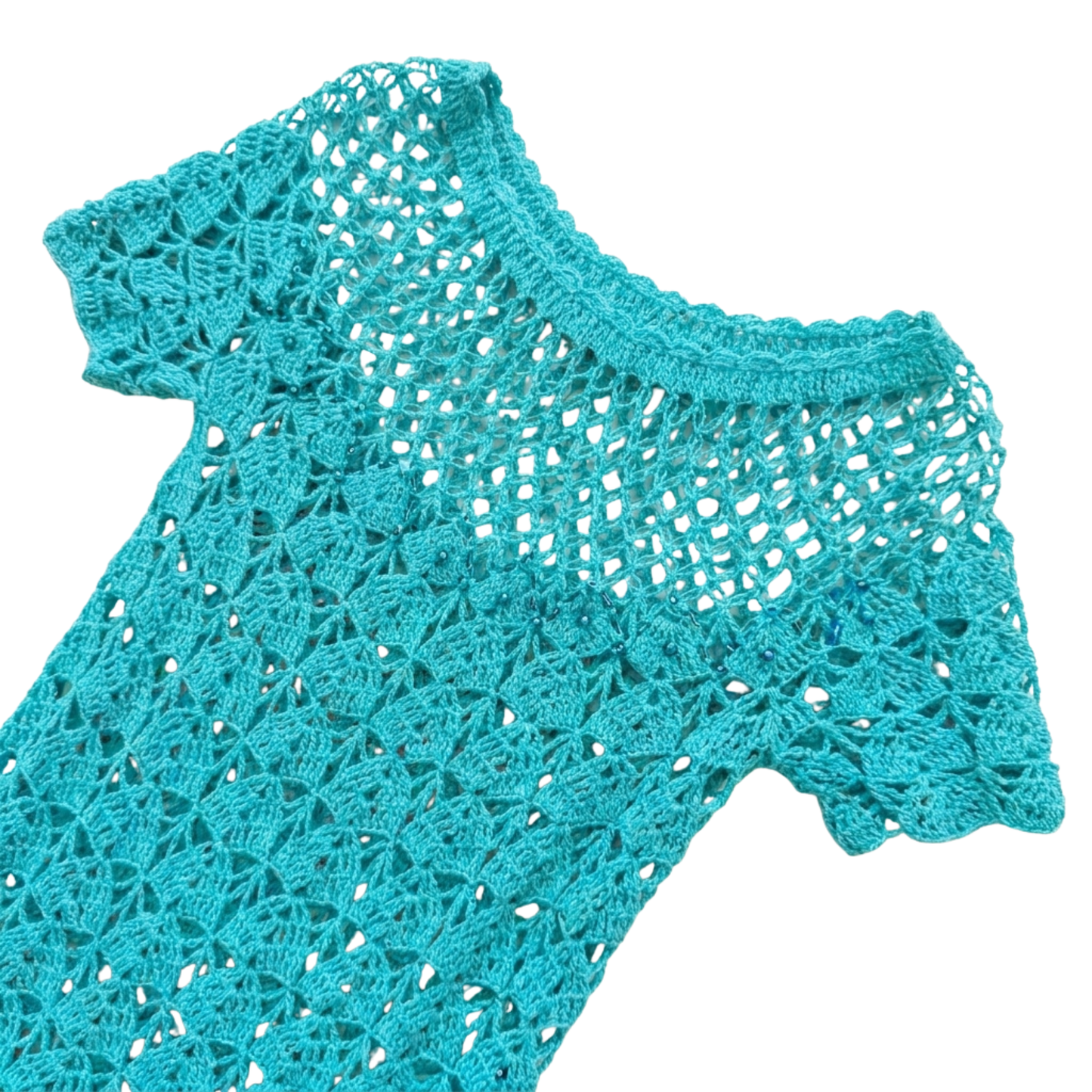 Vintage Blue Crotchet Top