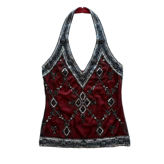 Vintage Beaded Scala Halter Top