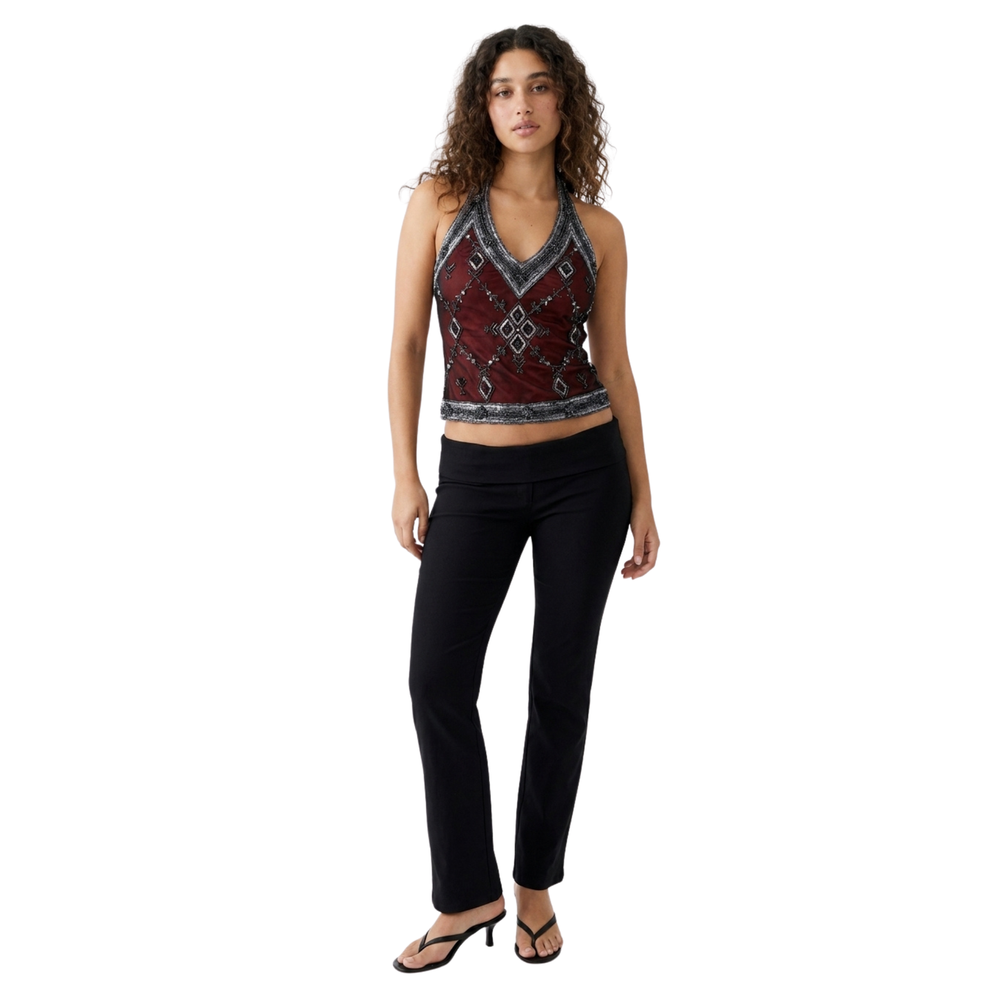Vintage Beaded Scala Halter Top