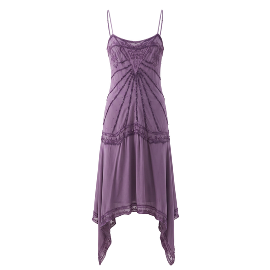 Vintage Silk Beaded Drop-Waist Dress