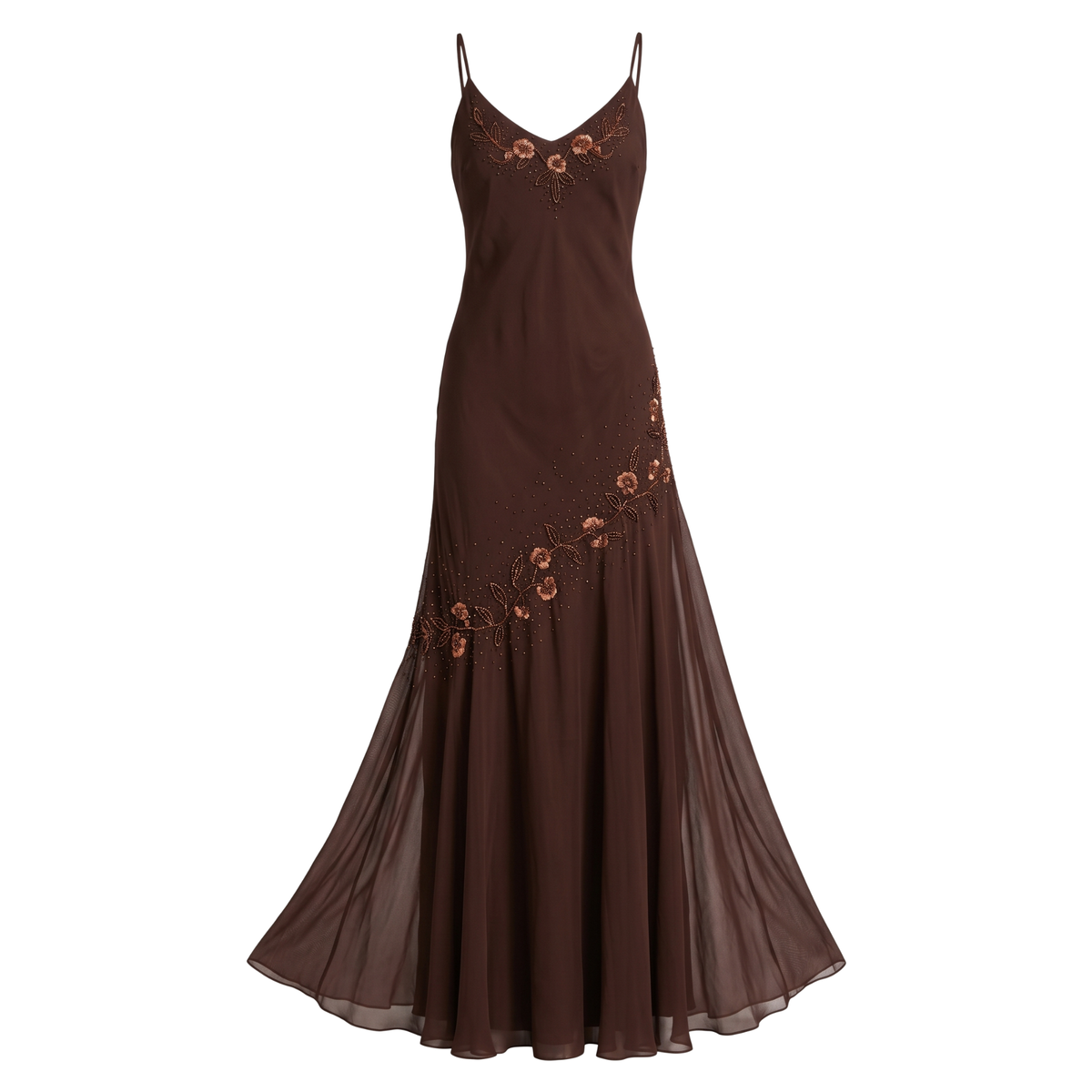 Early 2000s 100% Silk Sequin & Beaded Maxi Dress