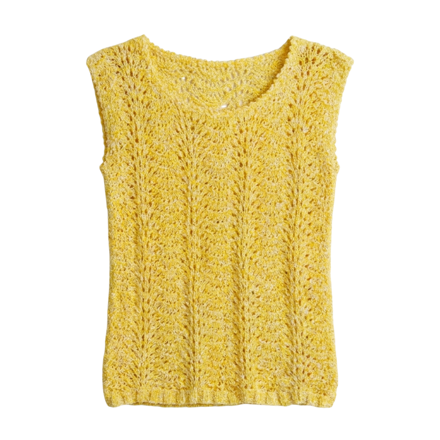 Vintage Handmade Yellow Crochet Top