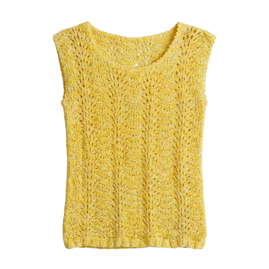 Vintage Handmade Yellow Crochet Top