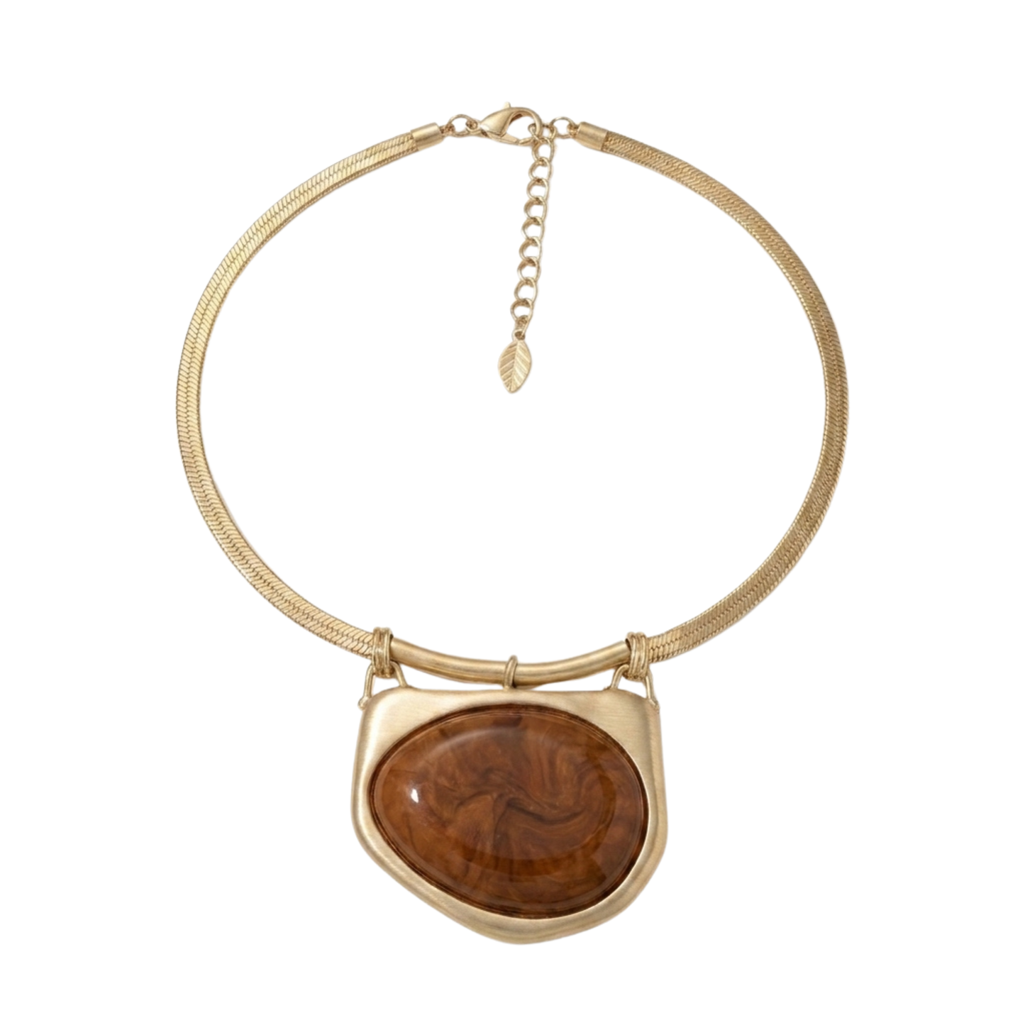 Orangish Brown Gemstone Collar Necklace