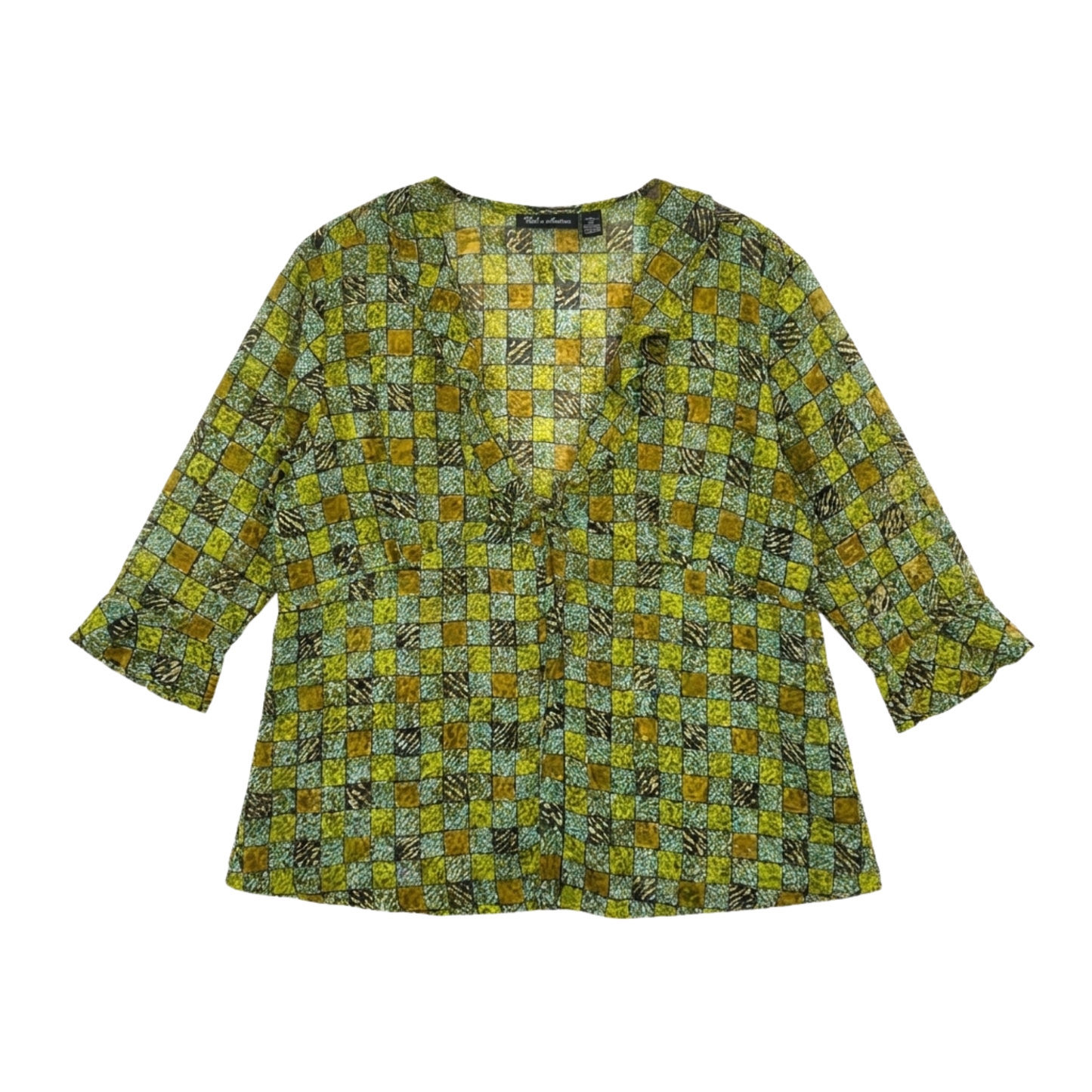 Early 2000s Sheer Green Tie-Top